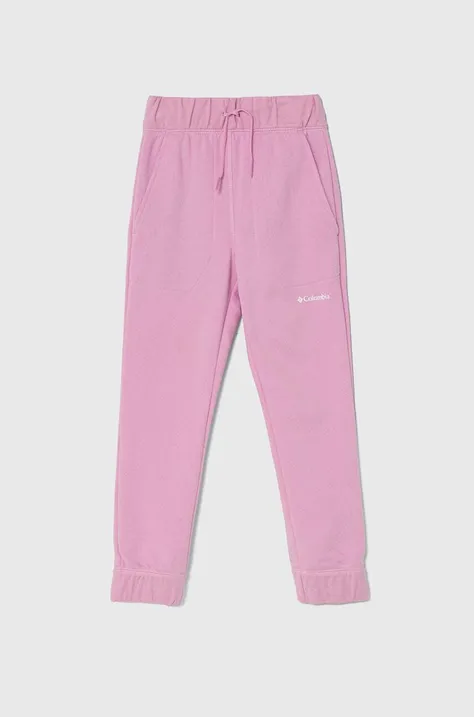Детские спортивные штаны Columbia Columbia Trek II Jo цвет розовый с принтом