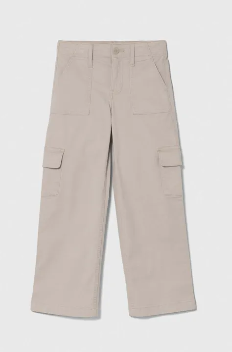 Abercrombie & Fitch spodnie dziecięce kolor beżowy gładkie