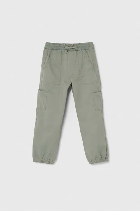 Abercrombie & Fitch pantaloni copii culoarea verde, neted