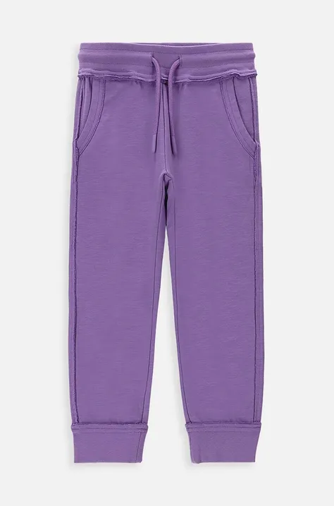 Coccodrillo pantaloni de trening pentru copii culoarea violet, neted
