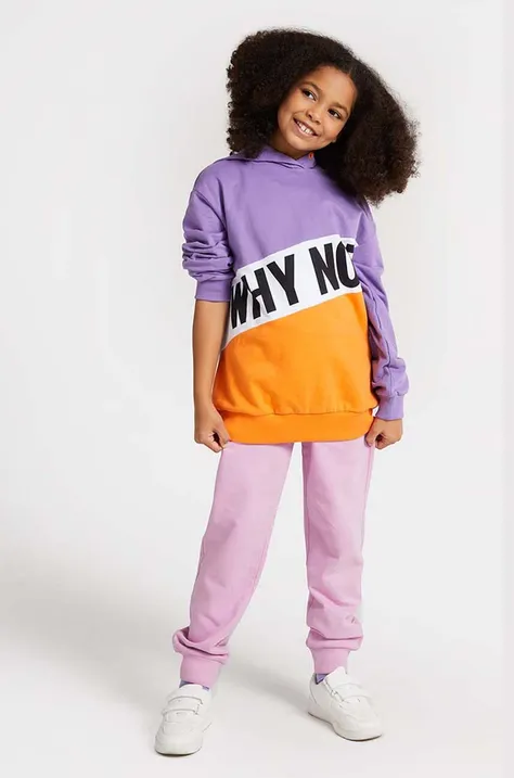 Παιδικό βαμβακερό παντελόνι Coccodrillo χρώμα: ροζ