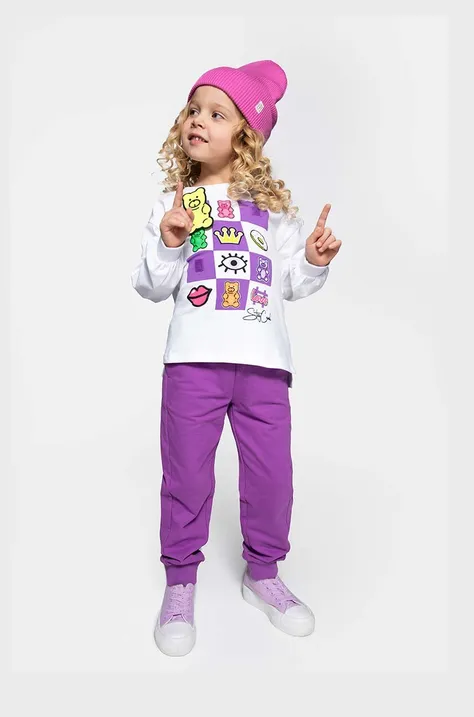 Детские спортивные штаны Coccodrillo цвет фиолетовый однотонные