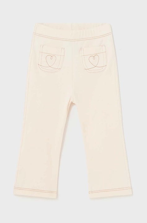 Mayoral pantaloni bebe culoarea bej, neted