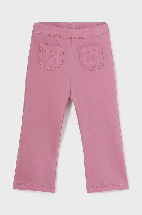 Mayoral pantaloni bebe culoarea roz, neted