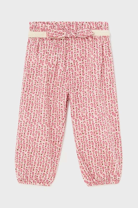 Mayoral pantaloni in cotone neonati colore rosa