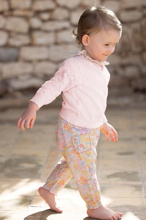 Tartine et Chocolat pantaloni din bumbac pentru bebeluși culoarea bej, modelator