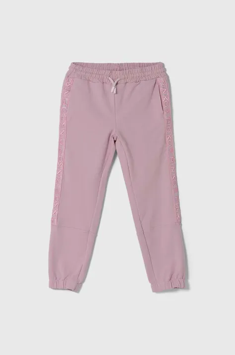 Дитячі спортивні штани Pinko Up колір рожевий з аплікацією