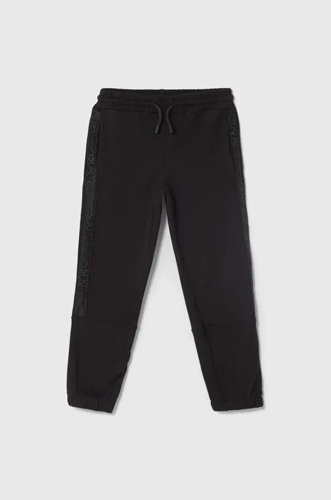 Pinko Up pantaloni de trening pentru copii culoarea negru, cu imprimeu