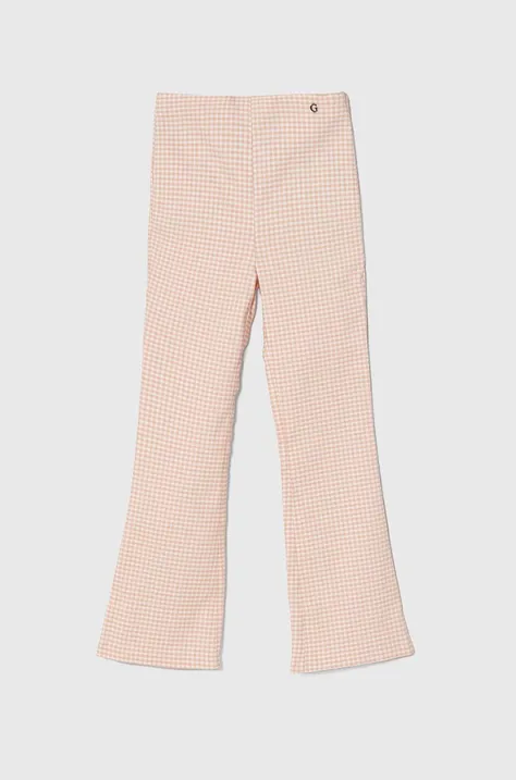 Detské nohavice Guess ružová farba, vzorované