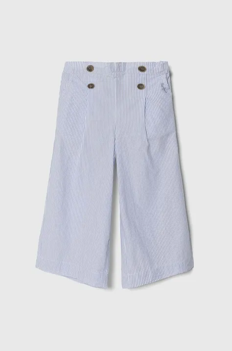 Детски памучен панталон Pepe Jeans OLLIE в синьо с десен