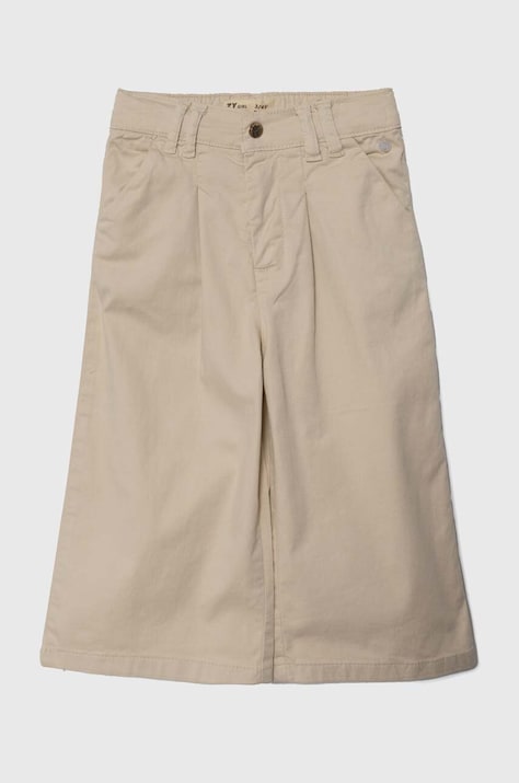 zippy pantaloni copii culoarea bej, neted