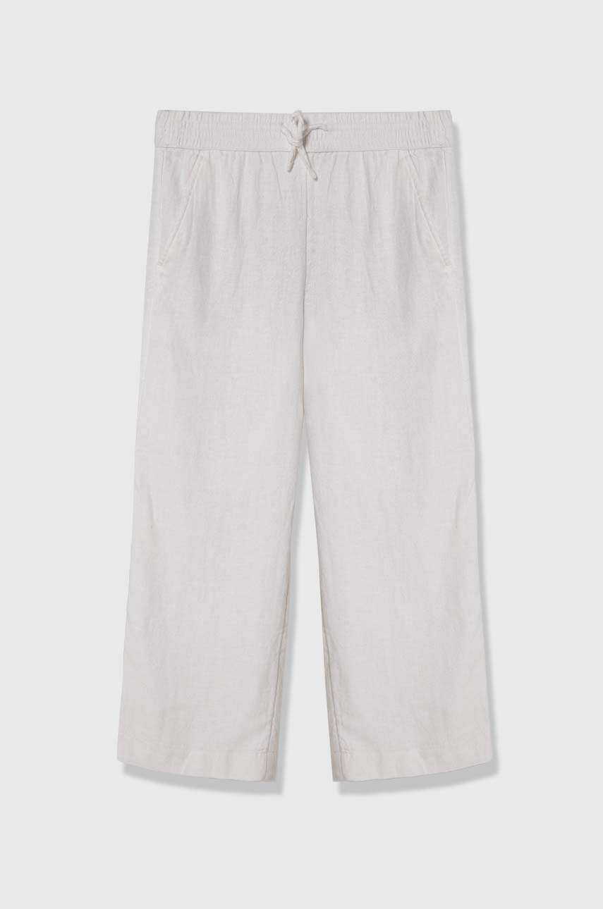 Abercrombie & Fitch pantaloni de in pentru copii culoarea alb, neted