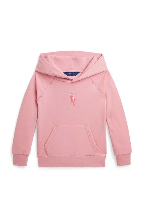 Παιδική μπλούζα Polo Ralph Lauren χρώμα: ροζ, με κουκούλα, 312941120001