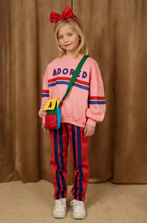 Детские спортивные штаны Mini Rodini цвет красный с аппликацией