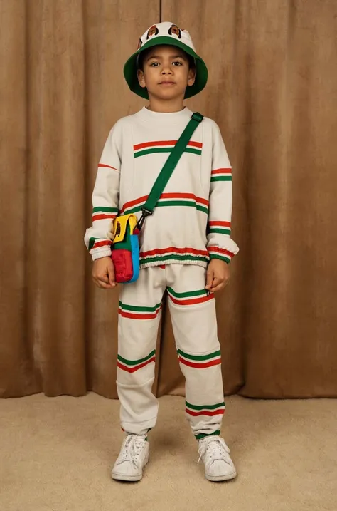 Mini Rodini spodnie dresowe bawełniane dziecięce kolor szary wzorzyste