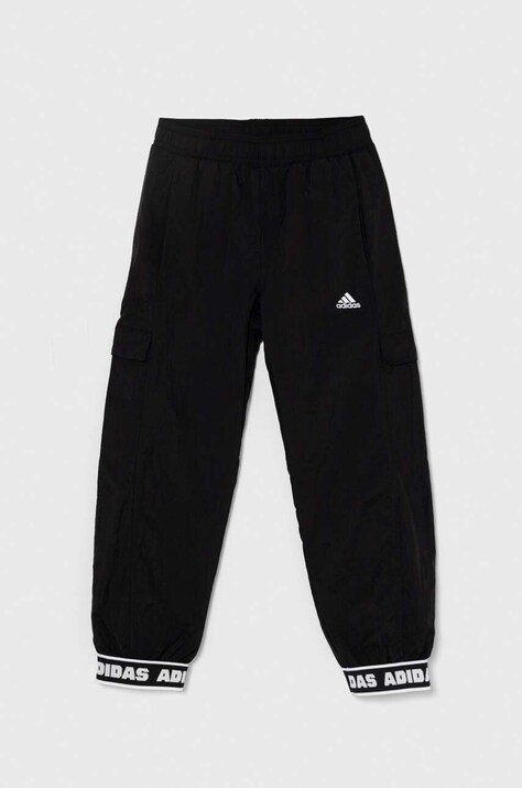 Дитячі спортивні штани adidas колір чорний однотонні