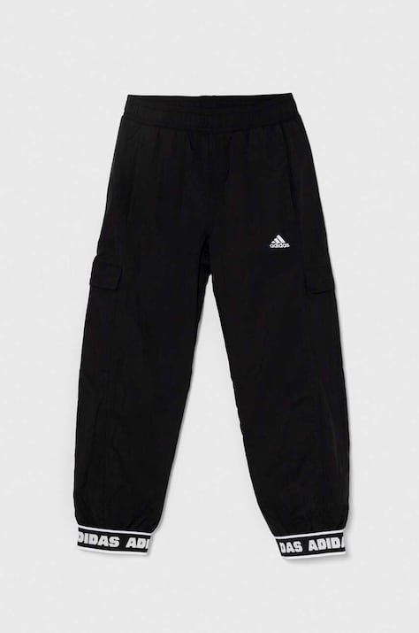 adidas pantaloni de trening pentru copii culoarea negru, neted