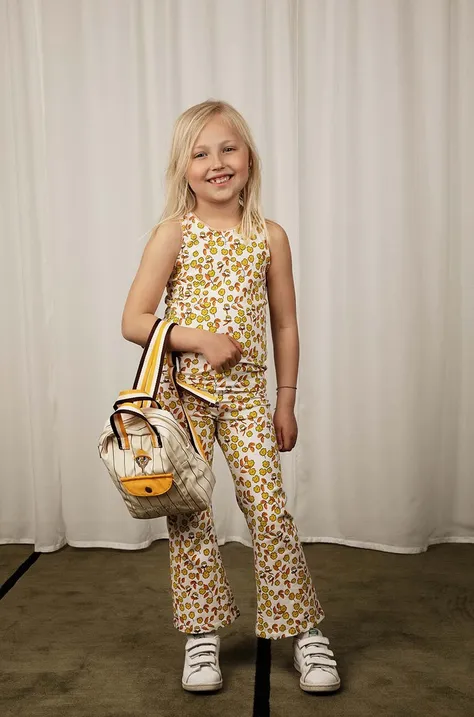 Παιδικό παντελόνι Mini Rodini Flowers χρώμα: κίτρινο 0