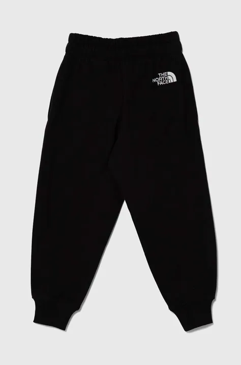 The North Face spodnie dresowe bawełniane dziecięce OVERSIZED JOGGERS kolor czarny gładkie