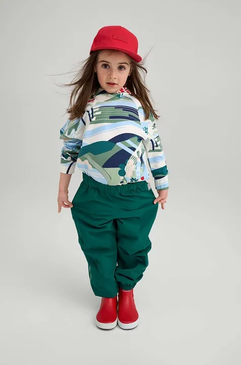 Otroške dežne hlače Reima Kaura zelena barva