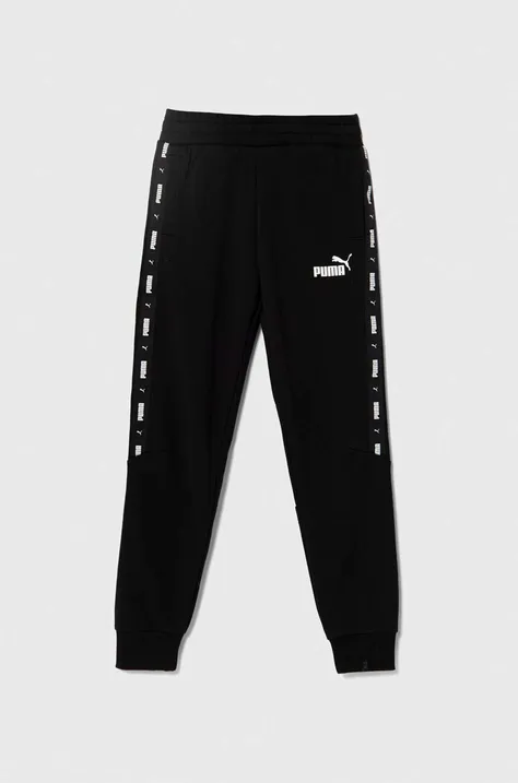 Dětské tepláky Puma ESS Tape Sweatpants TR cl černá barva, s potiskem