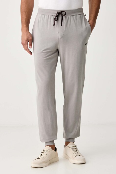 BOSS Παντελόνι lounge ανδρικό βαμβακερό με ελαστάν Mix&Match Pants καφέ κανονική 50515305