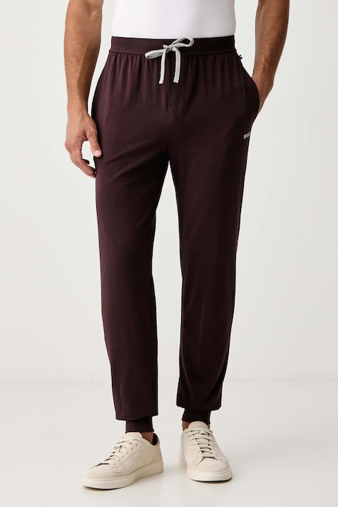 BOSS Παντελόνι lounge ανδρικό βαμβακερό με ελαστάν Mix&Match Pants καφέ κανονική 50515305