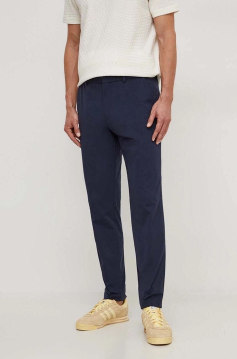 BOSS pantaloni bărbați, culoarea bleumarin, mulată 50502477