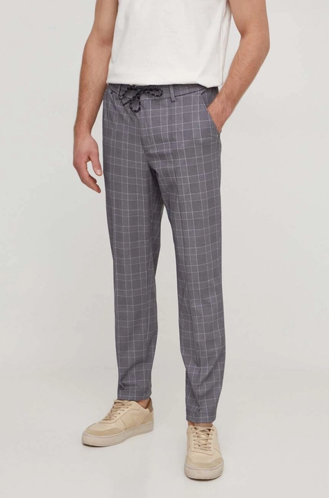 BOSS pantaloni bărbați, culoarea gri, cu fason chinos 50509888