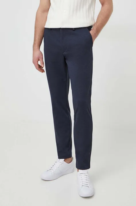 BOSS pantaloni bărbați, culoarea bleumarin, drept 50507573