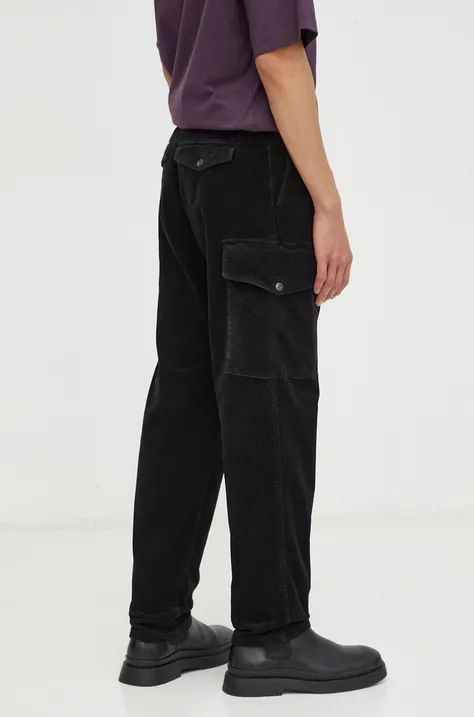 Marc O'Polo spodnie sztruksowe kolor czarny proste 330014010084