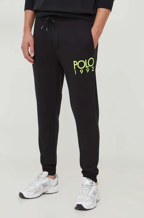 Παντελόνι φόρμας Polo Ralph Lauren χρώμα: μαύρο