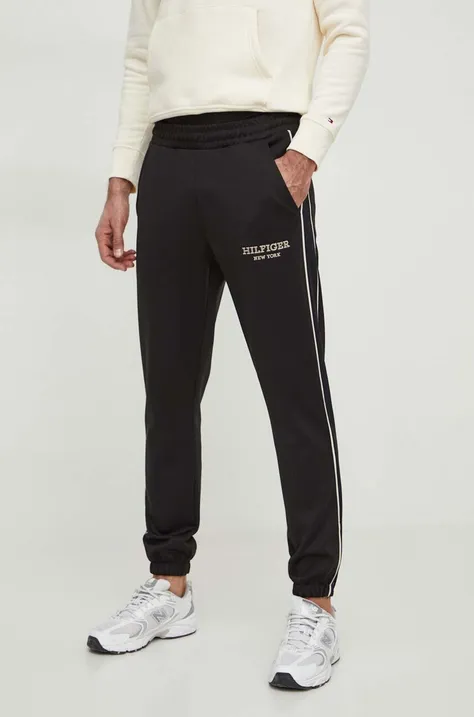 Спортивні штани Tommy Hilfiger колір чорний з аплікацією