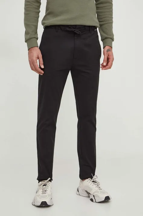 Nohavice Calvin Klein pánske,čierna farba,rovné,K10K112383