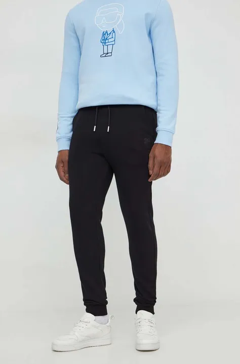 Спортивні штани Karl Lagerfeld колір чорний однотонні