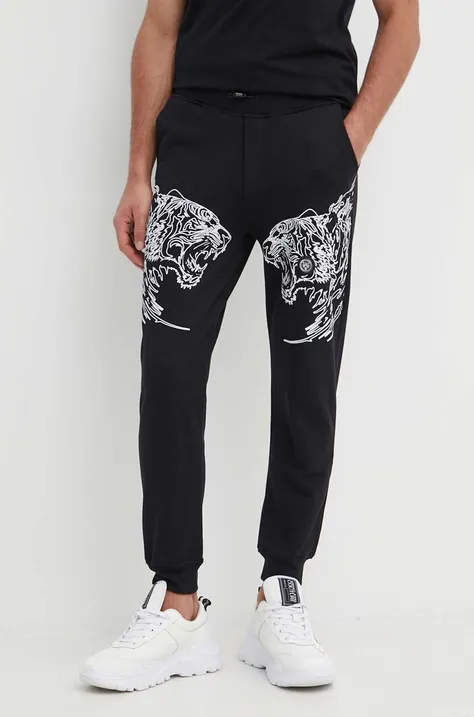 PLEIN SPORT pantaloni da jogging in cotone colore nero