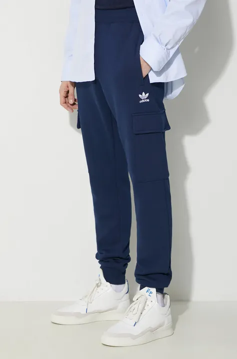 adidas Originals joggers Trefoil Essentials Cargo Pants blue color IP2757