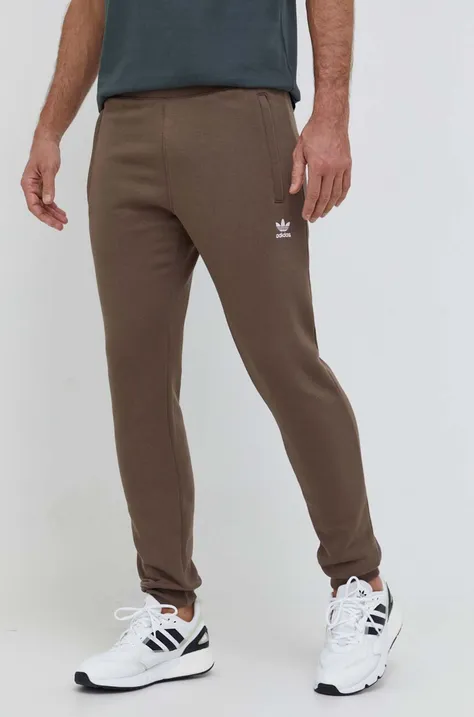 Спортивные штаны adidas Originals цвет коричневый однотонные