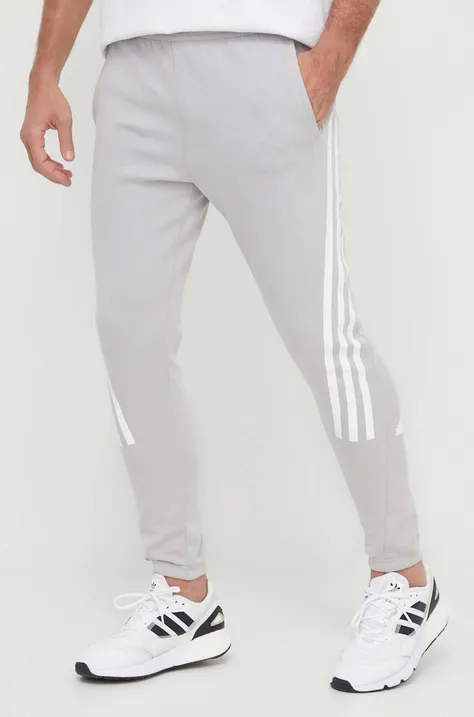 Спортивні штани adidas колір сірий однотонні