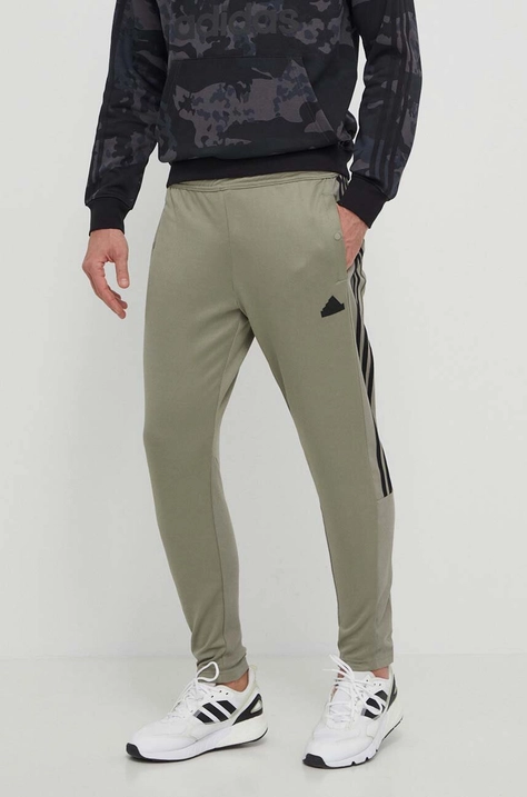 adidas pantaloni de trening TIRO culoarea verde, modelator, IS1504