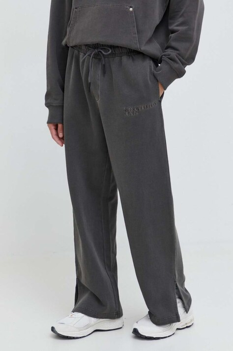 Karl Lagerfeld Jeans pantaloni de trening din bumbac culoarea gri, neted