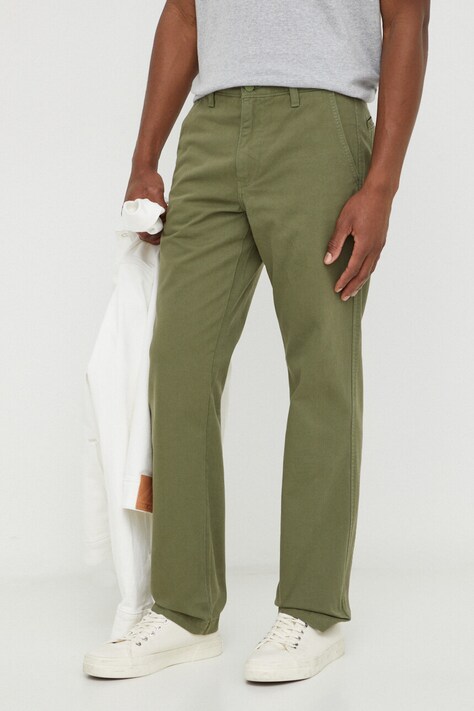 Levi's pantaloni de bumbac culoarea verde, drept