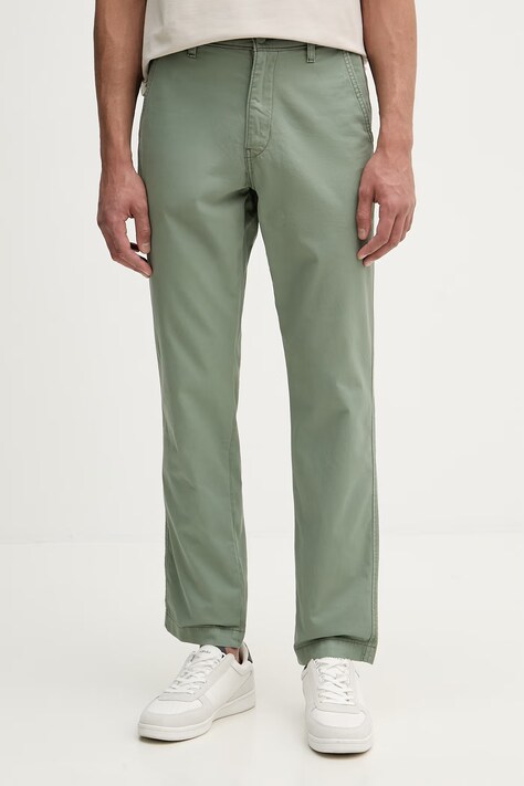 Levi's spodnie chinos męskie bawełniane zielone regular waist A5753