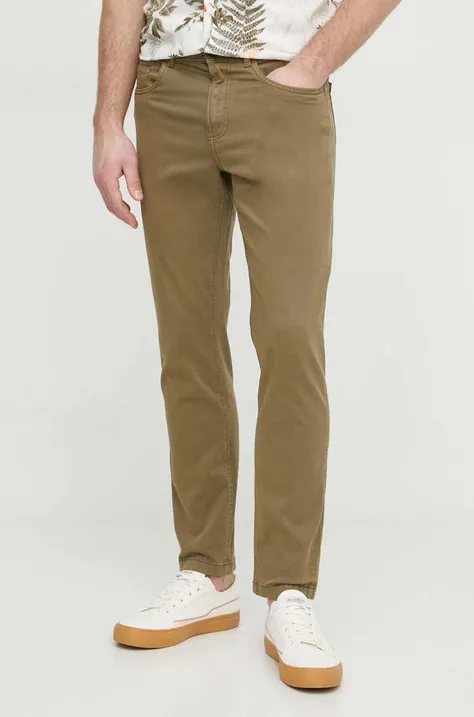 Παντελόνι Pepe Jeans SLIM FIVE POCKETS PANTS χρώμα: πράσινο PM211640