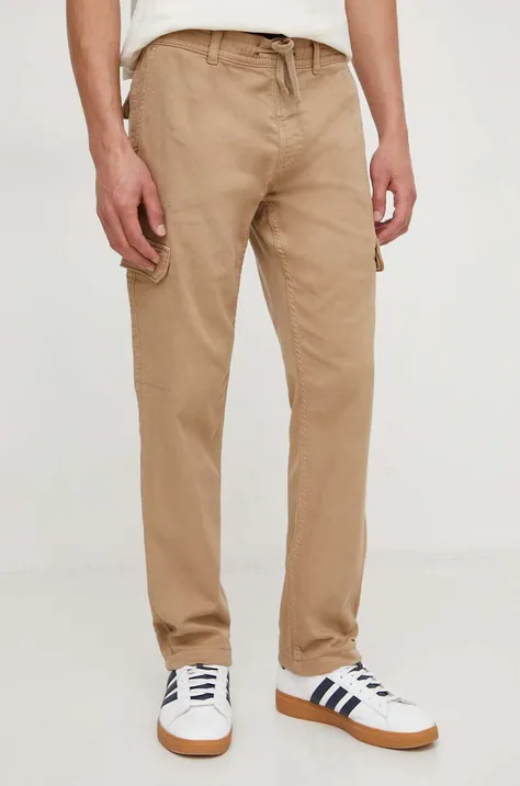 Pepe Jeans pantaloni barbati, culoarea bej, mulata