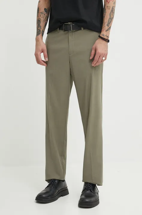 Kalhoty Samsoe Samsoe SAJOHNNY pánské, zelená barva, jednoduché, M24100062