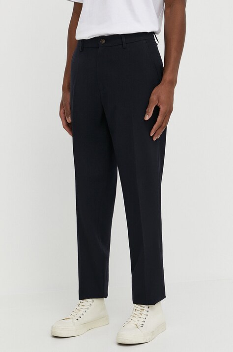 Les Deux pantaloni barbati, culoarea negru, mulata