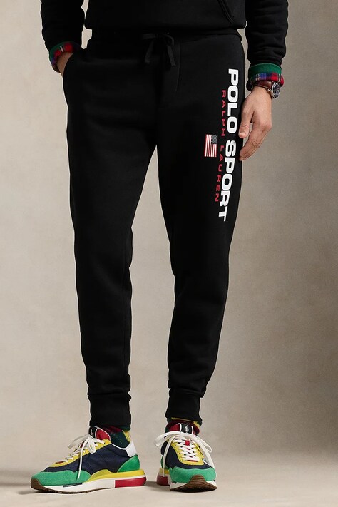 Polo Ralph Lauren pantaloni de trening culoarea gri, cu imprimeu, 710835768