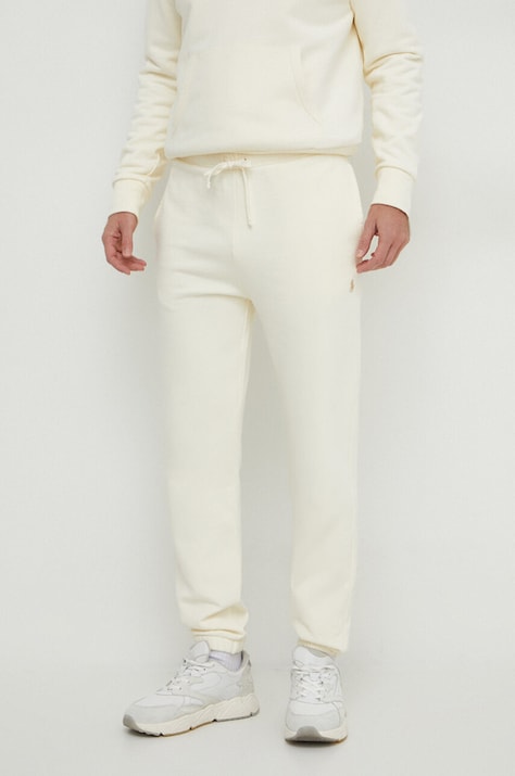 Polo Ralph Lauren pantaloni de trening din bumbac culoarea bej, uni 710916699