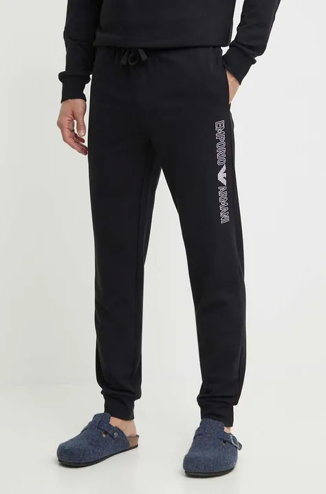 Emporio Armani Underwear pantaloni de lounge culoarea negru, cu imprimeu, 111690 4R566